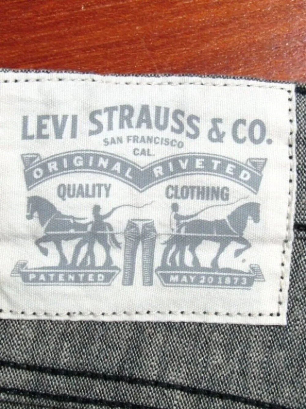 Levis Linen Cotton Blend Pants Mens 31 Measure 33 x 29 Black Beige Raw Hem New